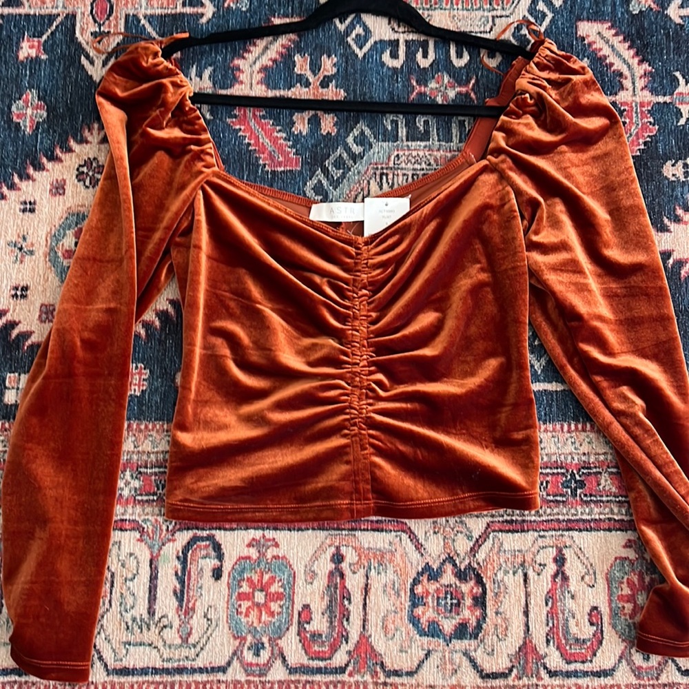 ASTR Ruched Velvet Top - NWT